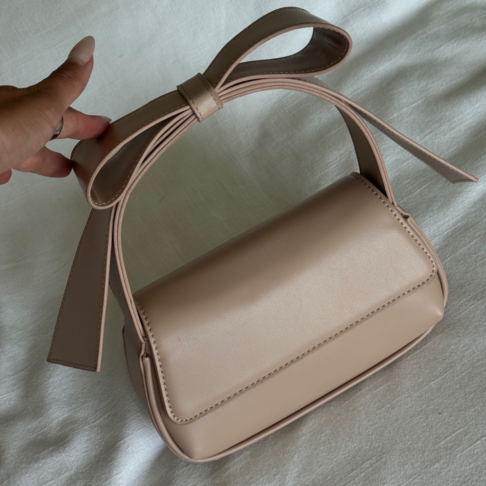 Madison West Nude Pink/Tan Mini Bag with Bow Detail - Picture 3 of 8